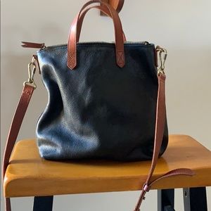 Madewell Black and Tan Mini Transport Tote